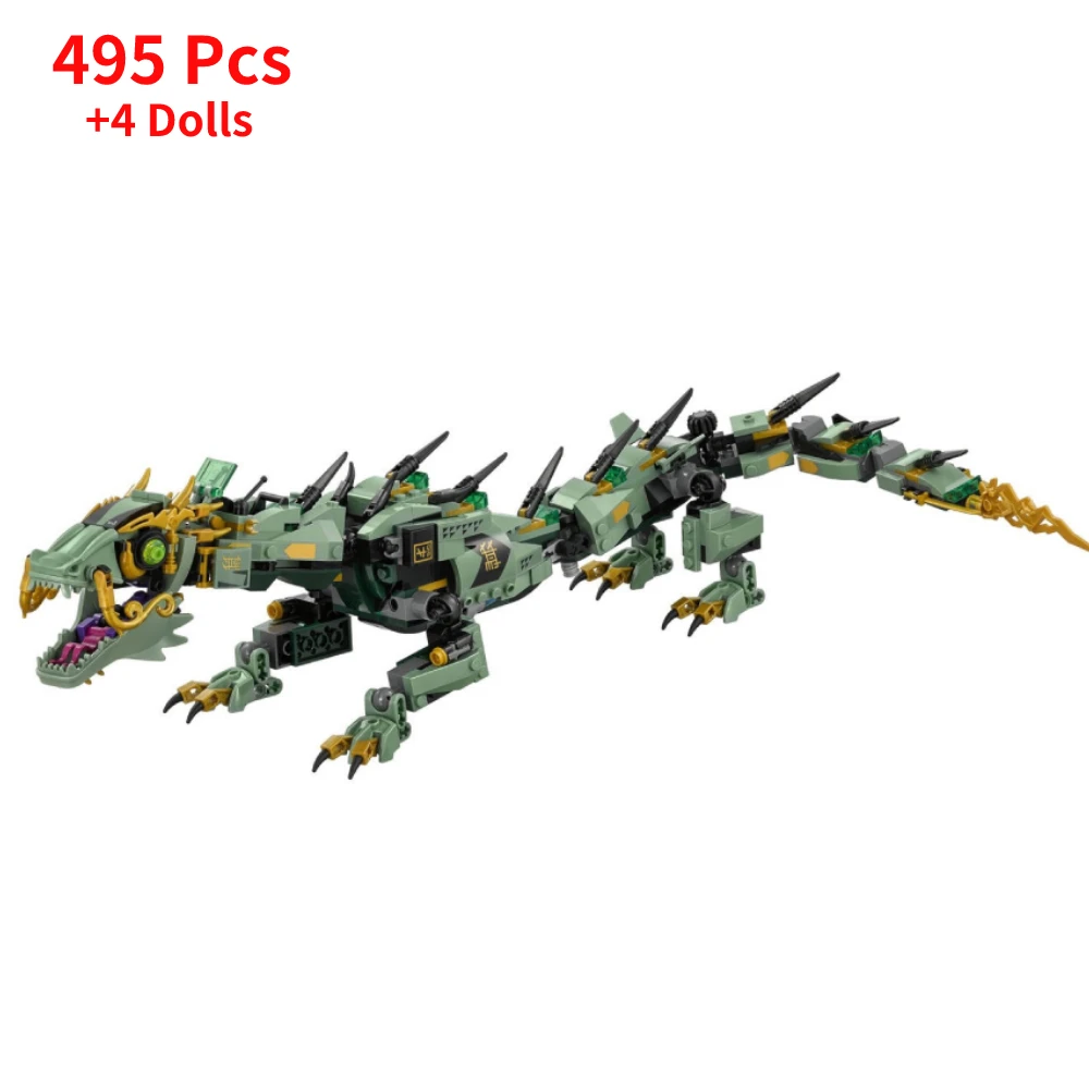 70612 Green Ninja Mech Dragon Model From Movie Building Blocks Children Toys For Boys Christmas Gifts For Adult Home Decoration