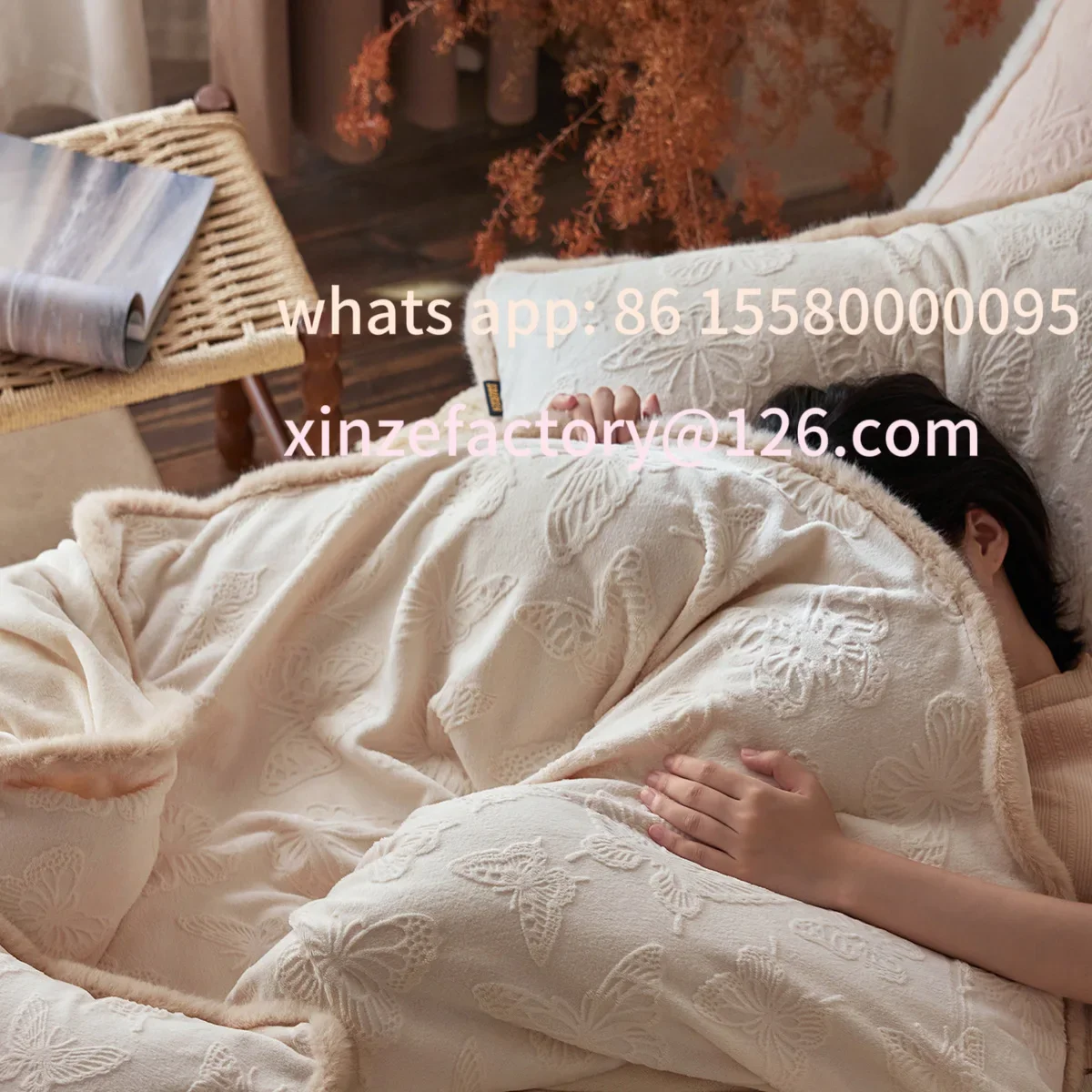 Customizable high-end light luxury Class A three-dimensional carved milk fleece four-piece set