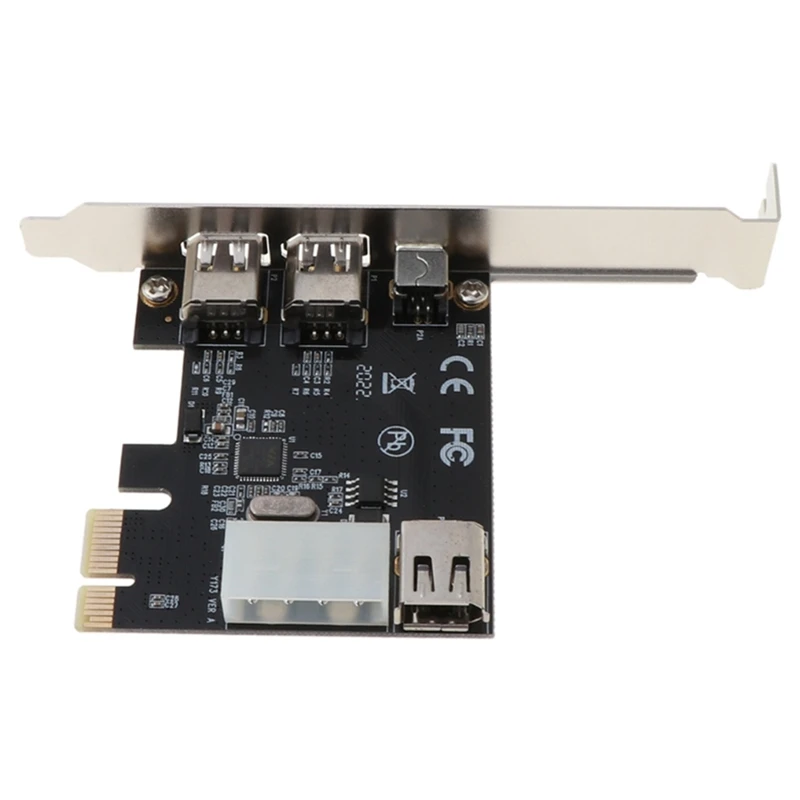 PCI-E 1X IEEE 1394A 4 Port(3+1) Firewire Card Adapter Pcie 1394A Converter With 6 Pin To 4 Pin 1394 Cable For Desktop PC