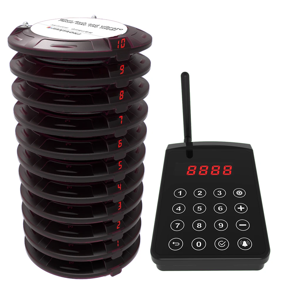 

Cafe Food Truck Buzzer Coaster Paging Waiter Call Button Wireless Calling System Restaurant Pager