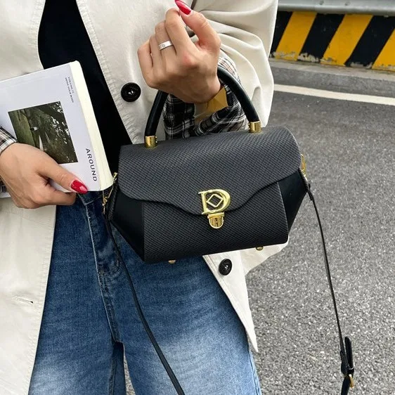 Women's Designer Tote Bag Korean Style Patchwork Crossbody Purse High Quality Leather Small Square Shoulder Bag for Women