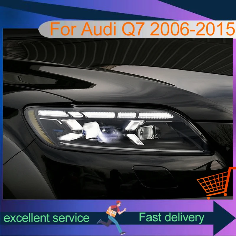 Headlight Styling FOR Audi Q7 2006-2015 DRL Head Lamp LED Bulbs Projector Lens Car Stuff Auto Mobile Front Lights Accessory