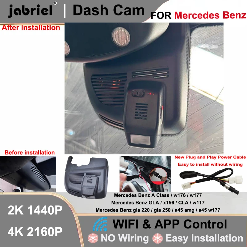 

Dash Cam 2K 4K Wifi Car DVR for Mercedes Benz A Class w176 w177 GLA x156 CLA w117 for Mercedes gla cla a 45 220 220d 250 amg
