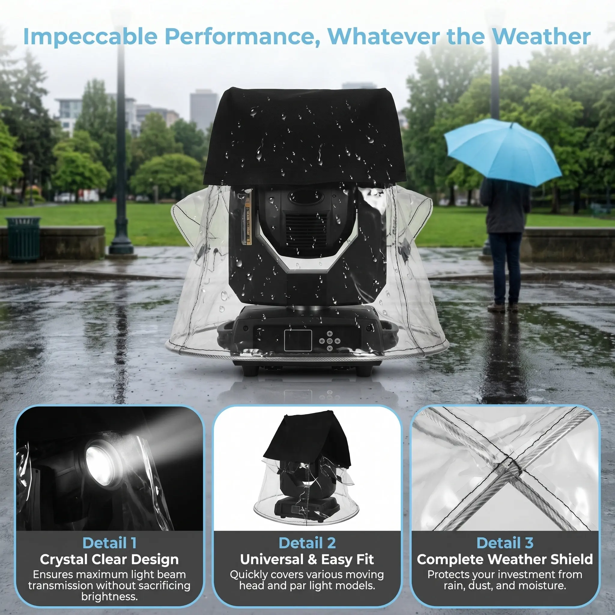 Stage Light Rain Cover Waterproof Moving Light Shield For Outdoor Events Weatherproof Stage Lights