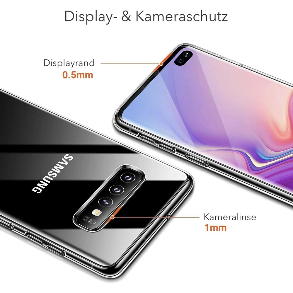 Ultra dünne transparente silikon weiche hülle für samsung galaxy s10 plus lite s10 s10e klare rückseite schlanke schale stoßfest s 10