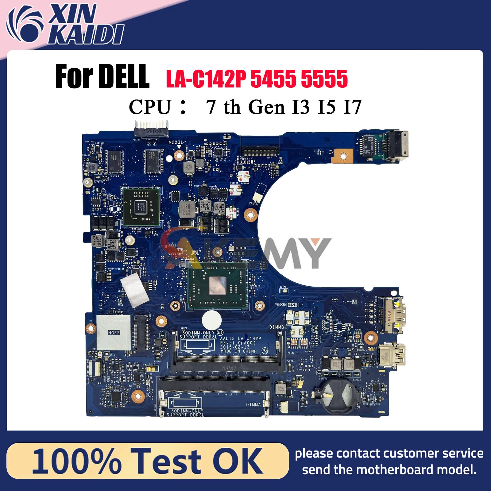 

For Dell Inspiron 5455 5555 5755 Laptop Motherboard AAL12 LA-C142P with HDMI CN-01N0C6 CN-0VJRMW 216-0867020 100% Tested OK