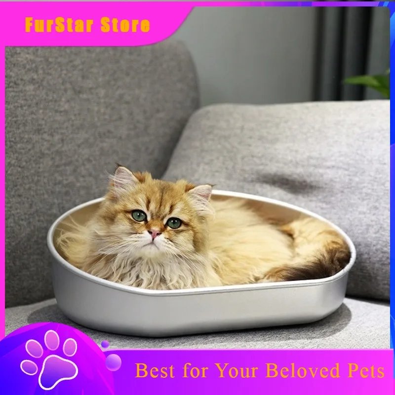 FurStarMetal Cat Bed Cold Cooling Pet Cat Mat Bed Little Dog Cats Puppy Cool Kittens Beds Box For Summer Kitten Nap Cat's House