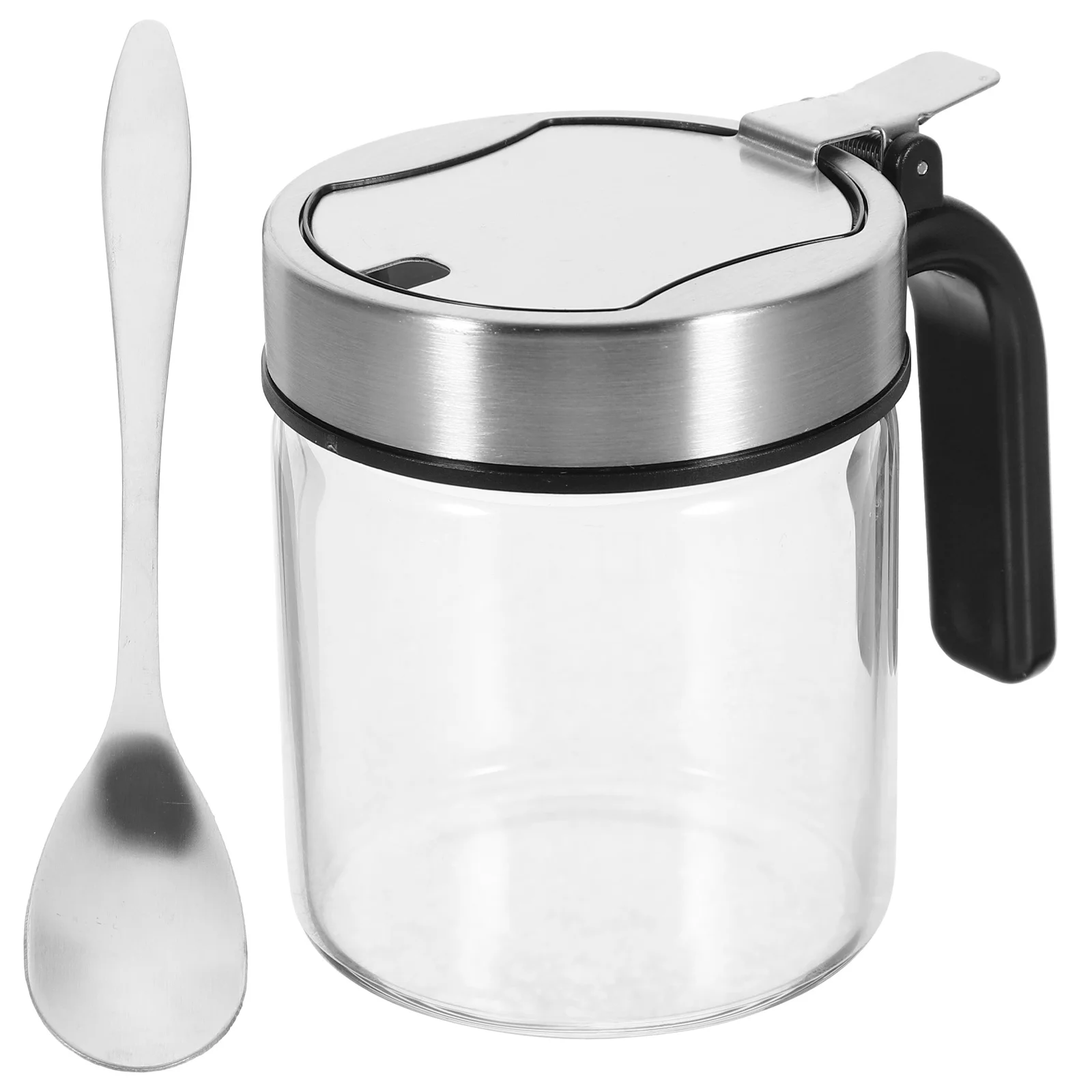 

1Pcs Elegant Kitchen Seasoning Jar Transparent Glass Spice Container Multi-Function Condiment Dispenser for Household Use