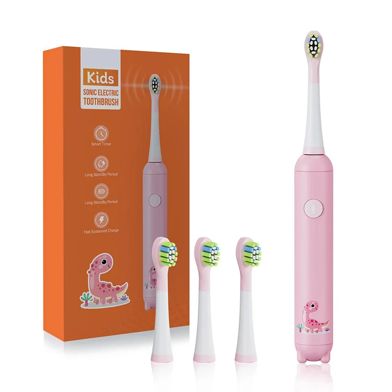 부드러운 강모 전동 칫솔, 부드러운 치아, 스마트 타이머, USB 충전식, 4 개의 추가 교체 헤드 포함