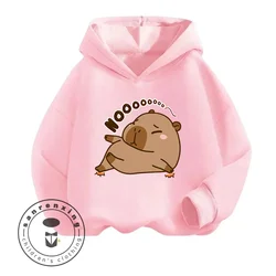 Super Cute Long Sleeve Garments with Capybara Cartoon Characters Design Ideal Children Boys Girls Spring and Autumn Hoodie