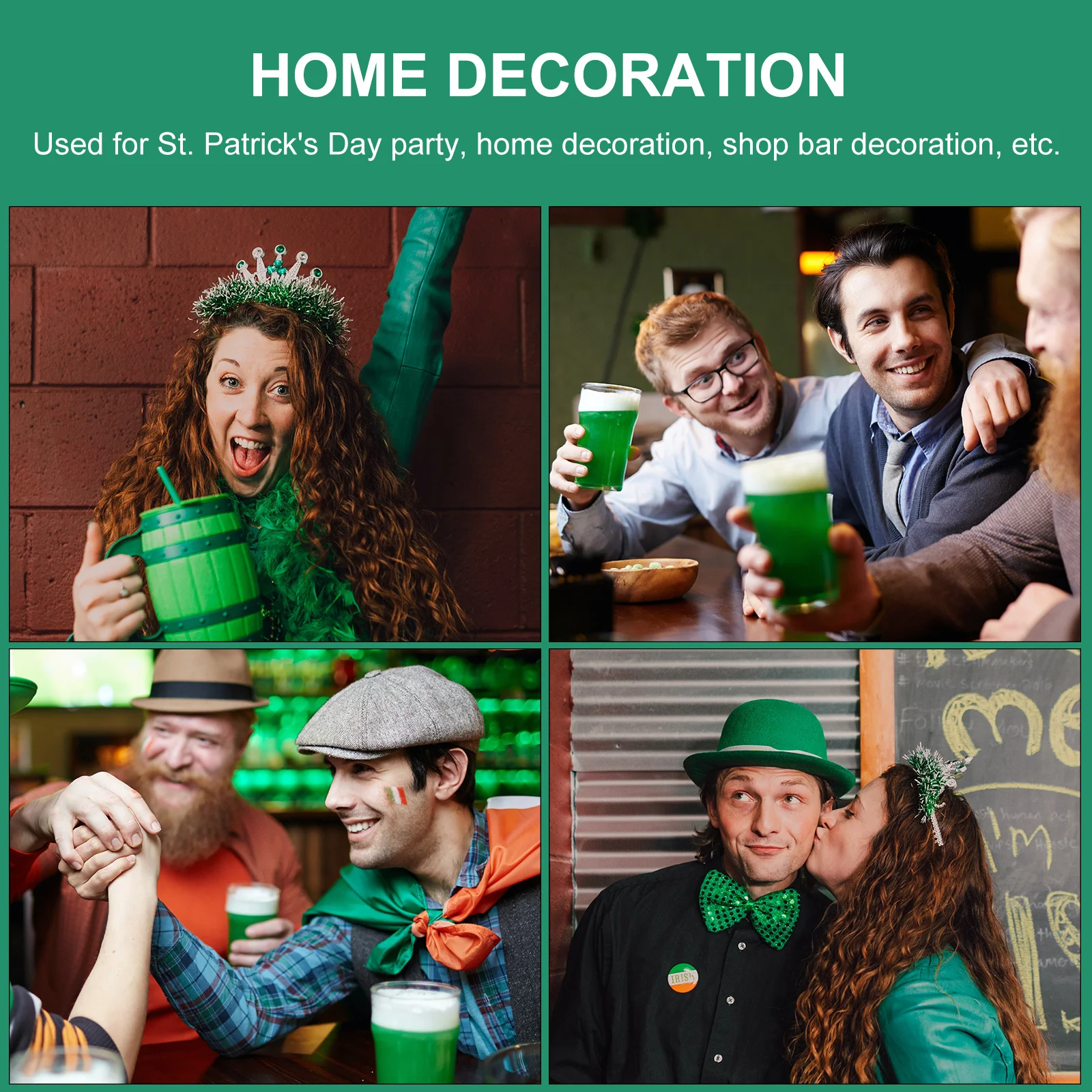 

St. Patrick's Day Decorative Clover Banner 1Pcs Party Decoration Supplies Exquisite Hanging Flag Festive Shamrock Bunting