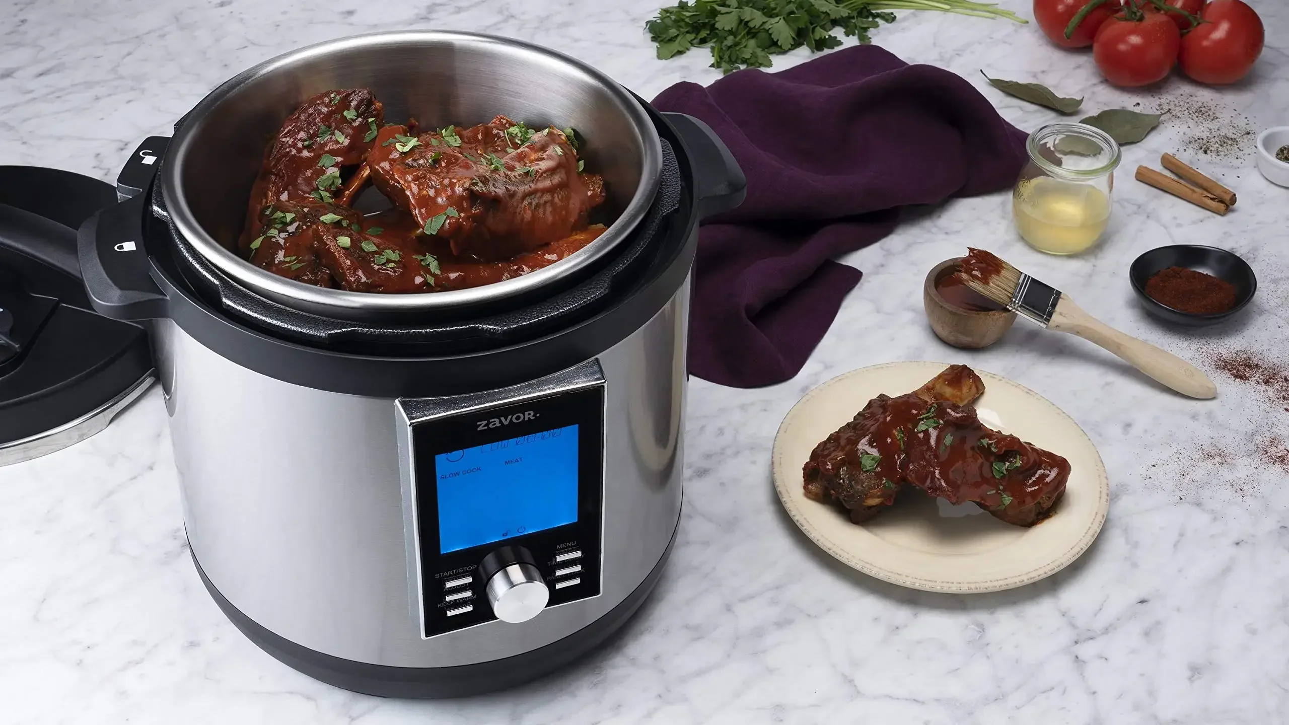 Zavor LUX LCD 8 Quart Programmable Electric Multi-Cooker: Pressure Cooker, Slow Cooker, Rice Cooker, Yogurt Maker, Steamer and M