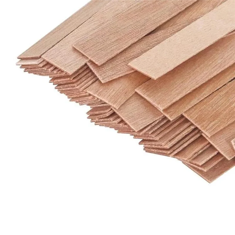 LICE-120 pezzi stoppini per candele in legno spesso, stoppini in legno naturale senza fumo da 5,1 x 0,5 pollici per realizzare candele