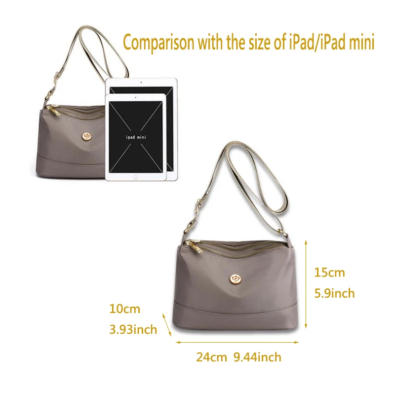 New Nylon Crossbody Bag for Women | Lightweight & Casual Shoulder Bag | Oxford Fabric | Water-Resistant with Multiple Pockets