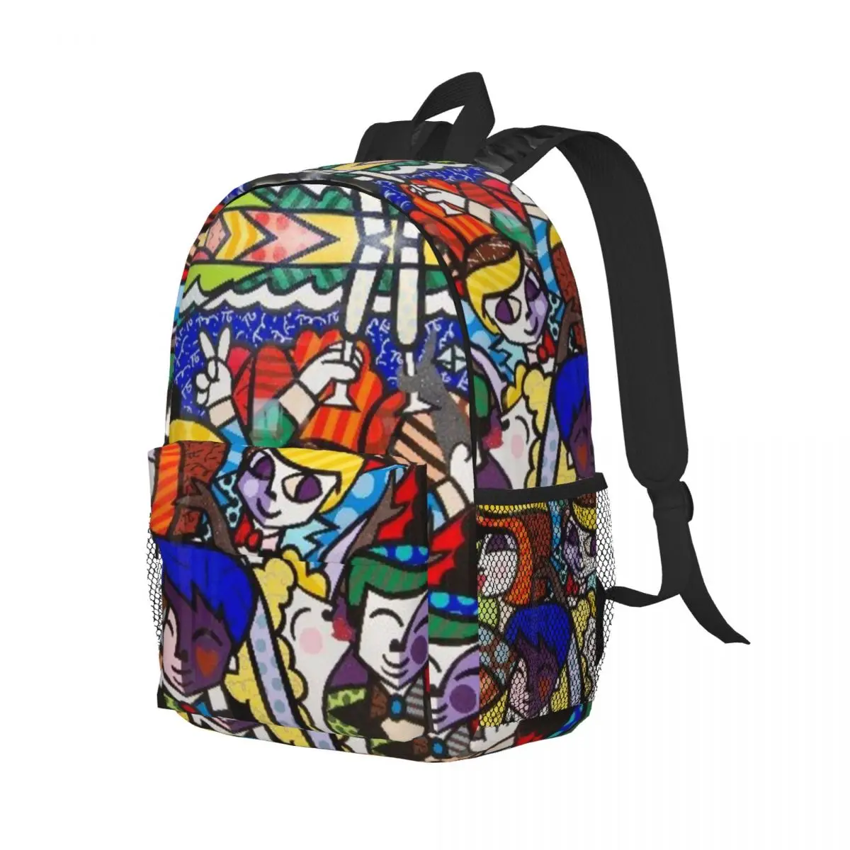 B-Britto-Anime Printed Lightweight Casual Schoolbag For School, Outdoor, Shopping, Office 15inch