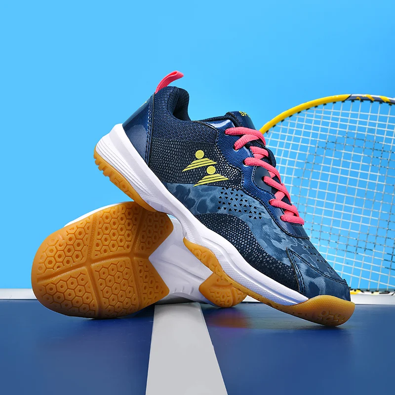 Tênis leves respiráveis para mulheres, Sapatos de badminton antiderrapantes, Tênis vermelhos para mulher, Alta qualidade