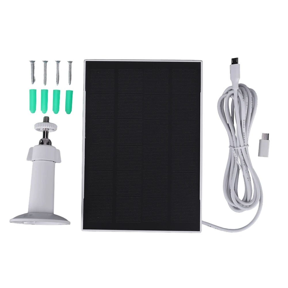 خلايا شمسية 3 وات 6 فولت 360 °   قابل للتعديل جدار جبل كاميرا لوحة طاقة شمسية مايكرو USB + Type-C 9.8Ft كابل شحن ل Ring Eufy Blink Arlo