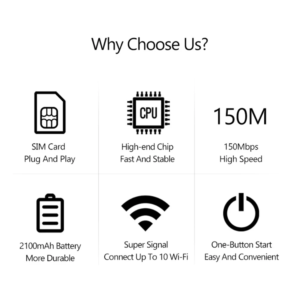 4G Lte-роутер, 2100 мАч, Мбит/с