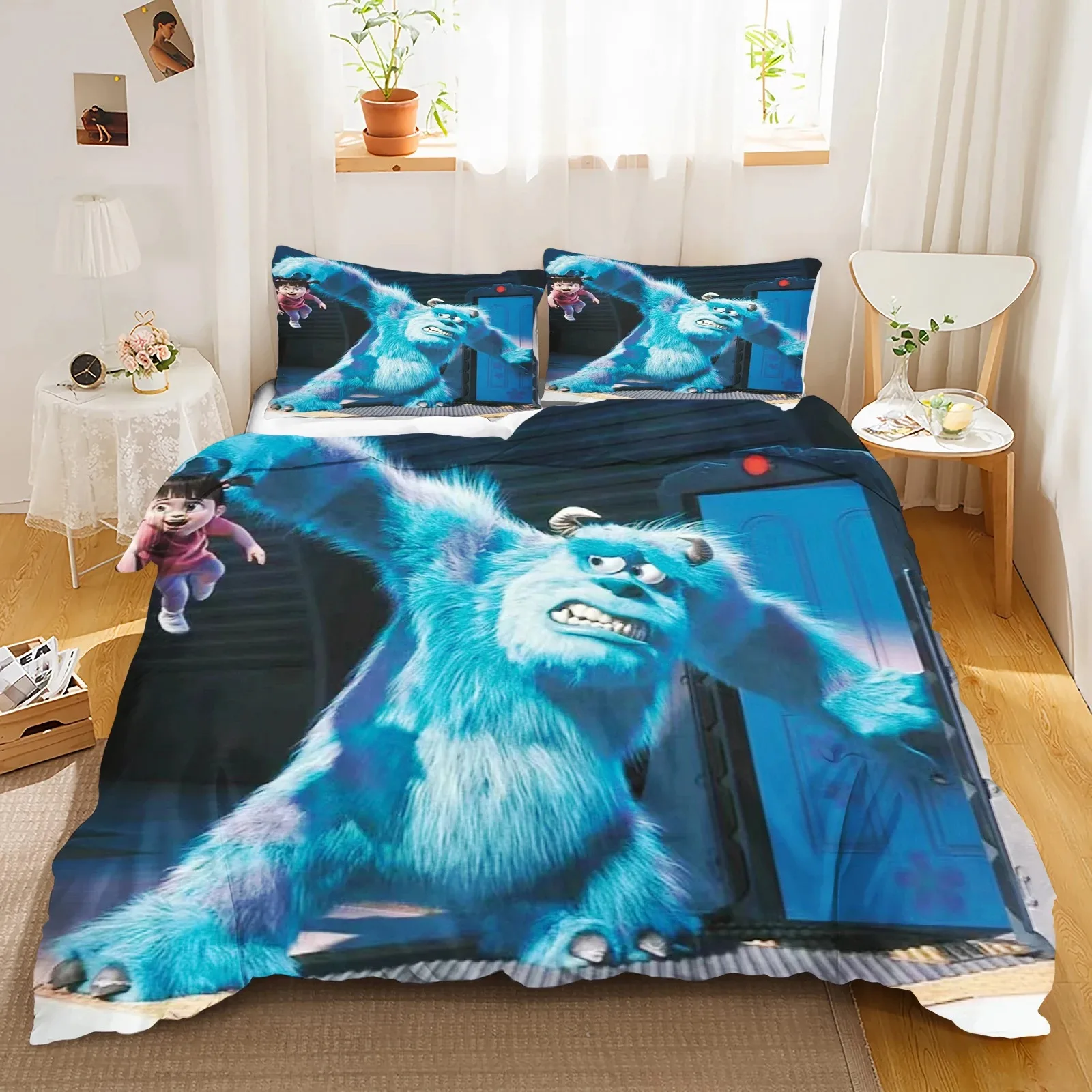 Monster Power Company Bed Cover Set Duvet Bed Linen 3d Children Bedding Set 3-Piece 1 Bed Cover King Size