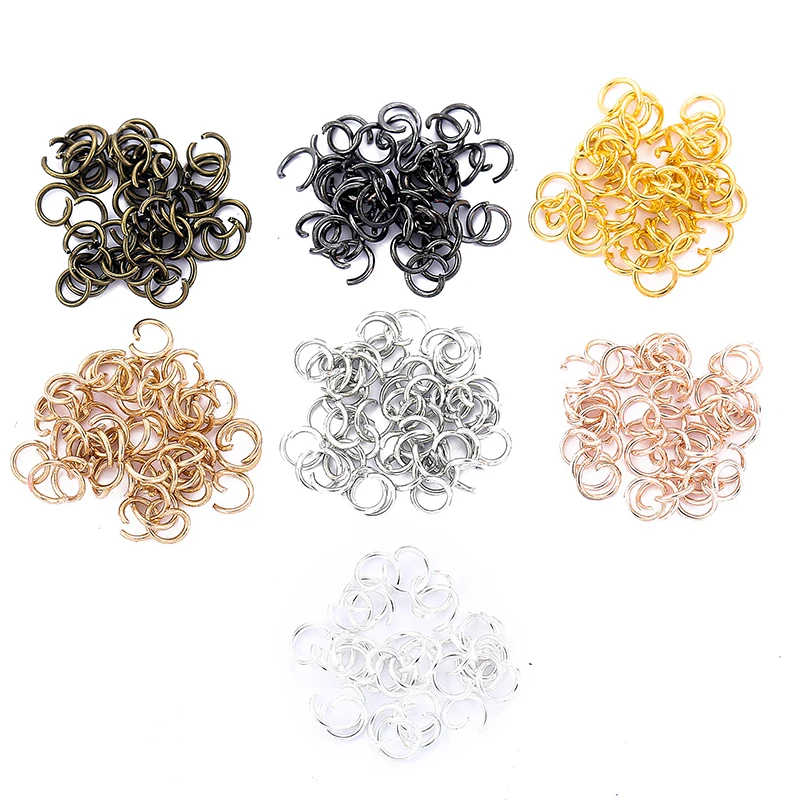 200pcs Dia 4mm-10mm Metal open one's mouth Jump Rings Split Rings Connectors Diy Necklace Earring Accessories For Jewelry Making