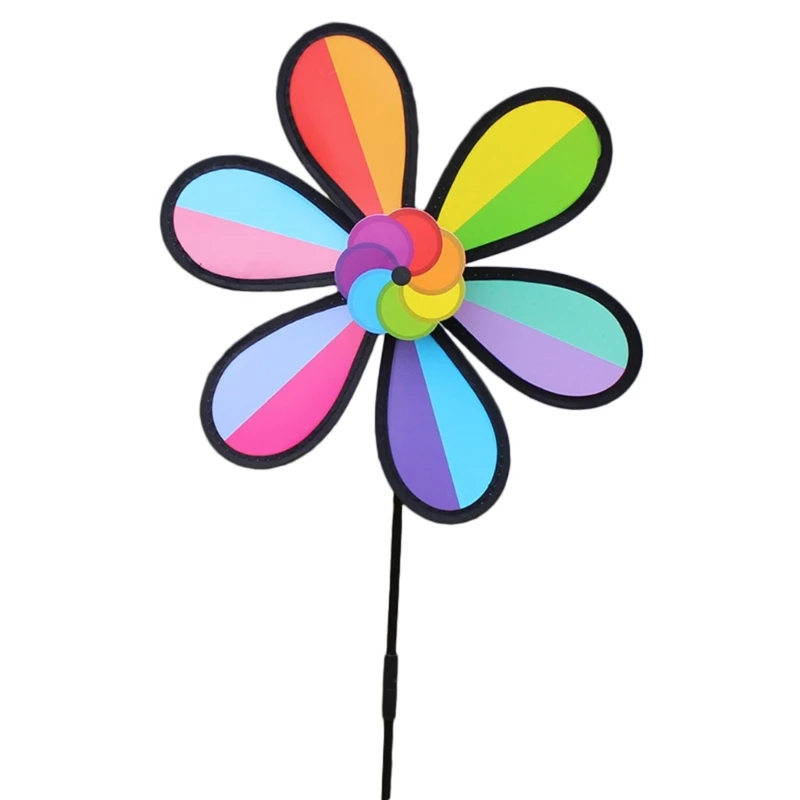 Flower Windmill Multicolor Windmill Colourful Wind Spinner Garden Yard Decors