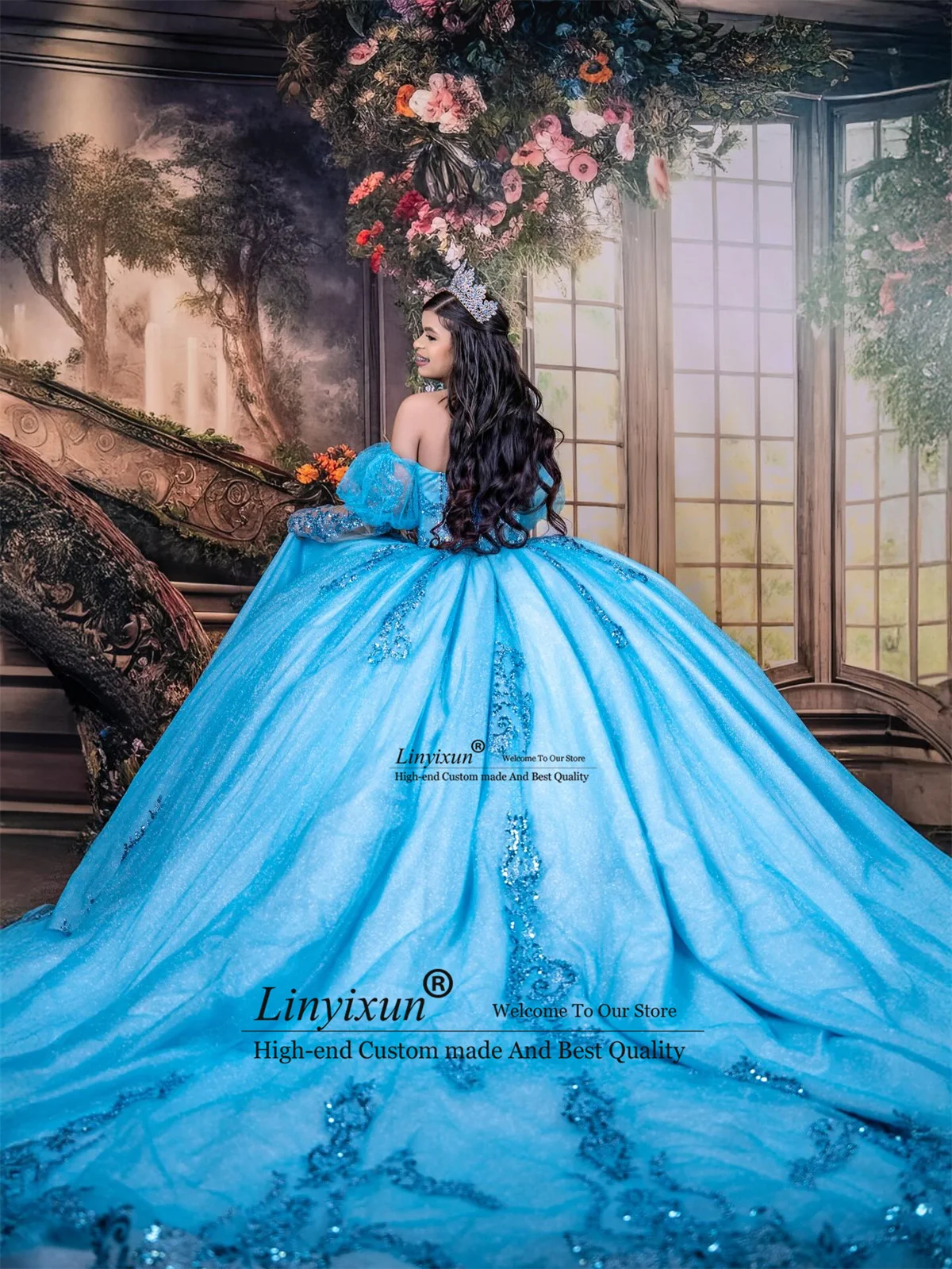 Appliques élégantes robe De bal robes De Quinceanera personnalisé manches ébouriffées robes De 15 XV Años anniversaire mexicain doux 16 robes