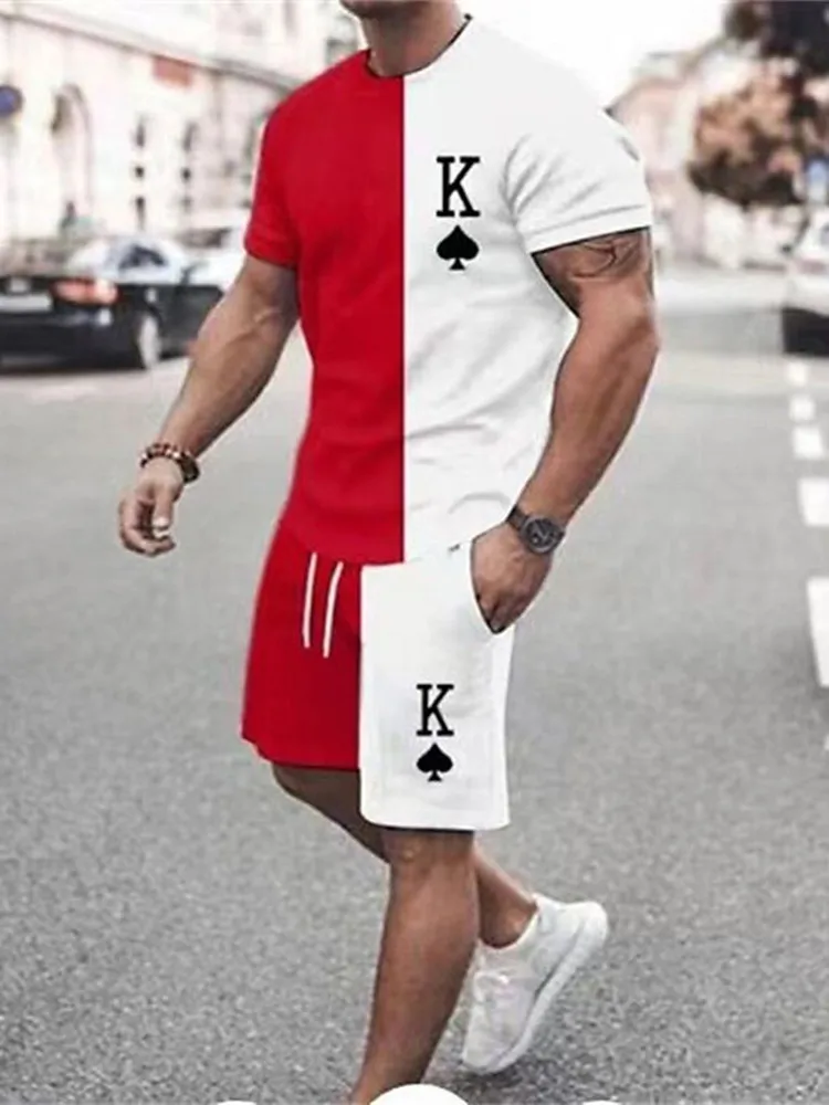 New Street Urban Fashion T-shirts Everyday Outdoor Beach Shorts Men's Short-sleeved T-shirts And Shorts Sets Summer Men's Set