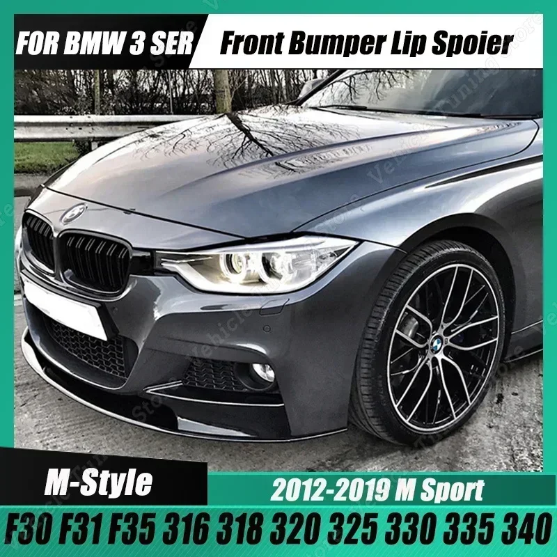 For BMW F30 F31 MP Front Bumper Side Splitter Spoiler Kit Fog Lamp Cover 3 Series 316 318 320 325 330 335 340 M-Pack 2012-2019