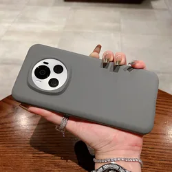 For Honor Magic 6 Pro Case Real Liquid Silicone Skin Smooth Microfiber Fleece Slim Soft Colorful Shockproof Bumper Back Cover