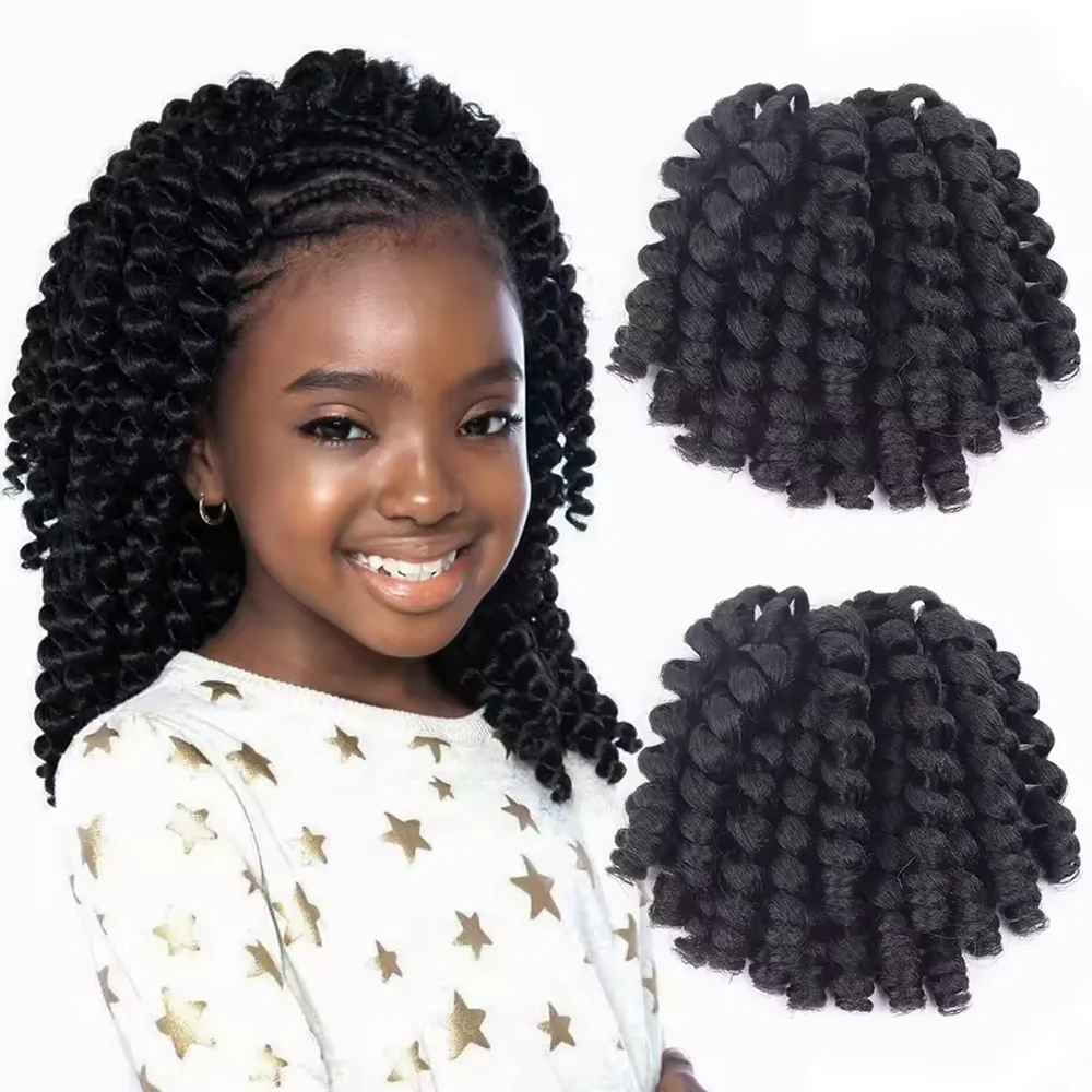 

Синтетическая палочка, вьющиеся косы, 8 дюймов, натуральный черный, ямайский отскок, африканская коллекция, плетение крючком, крученые волосы, 20 прядей