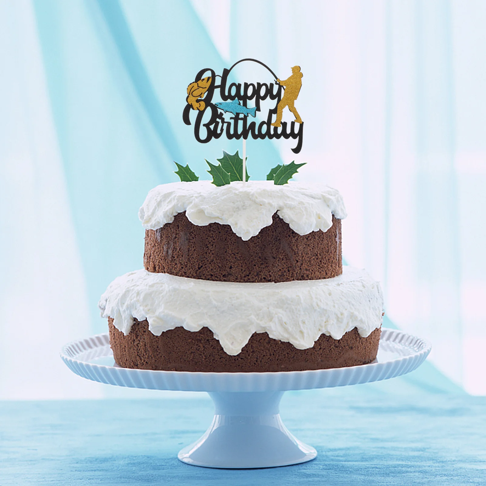 

10Pcs Fishing Cake Picks Delicate Cake Decor Birthday Cupcake Toppers Dessert Decoration Cupcake Toppers