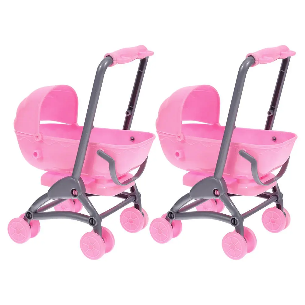 

2Pcs Stroller for Toddler Friendly Design Safe Material Small Stroller for 3 Year Old Girls Creative Playtime Outdoor