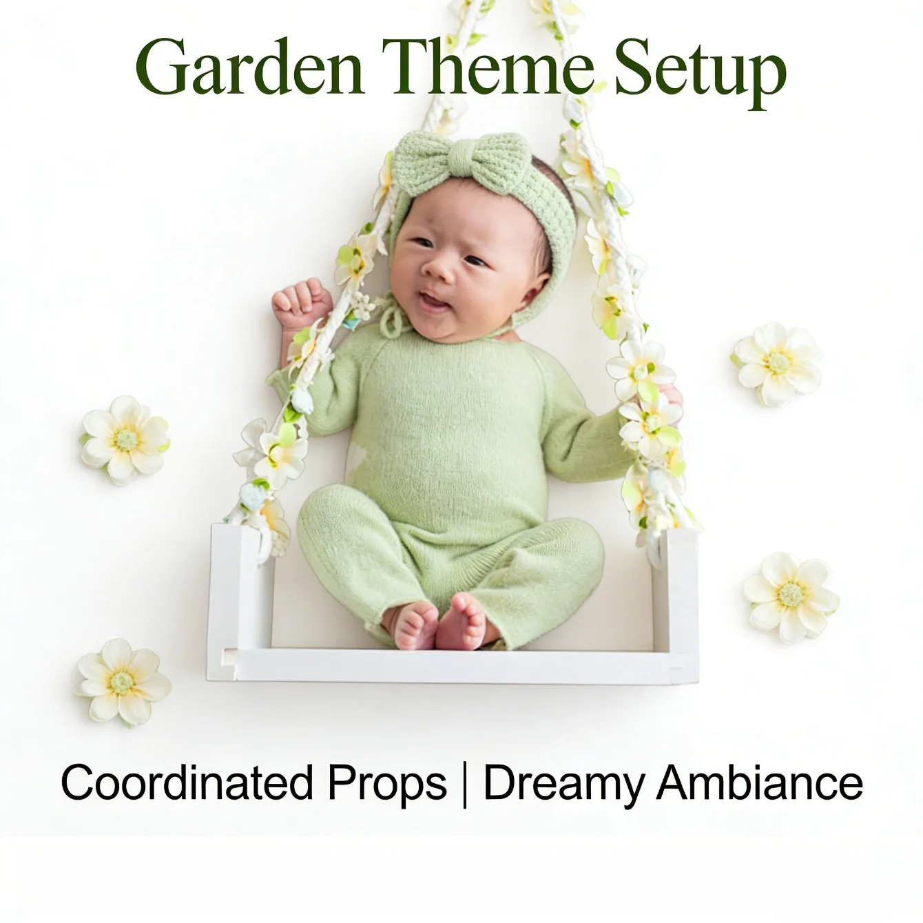 

Newborn 100-Day Full Moon Photo Swing New Style Floral Rope Studio Photography Auxiliary Prop