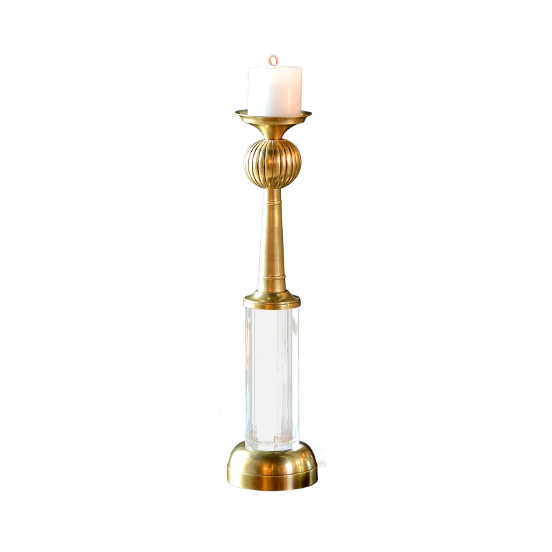 2021 newest luxury brass antique home candlestick for house boutiques church living room candle holder Wedding Decor