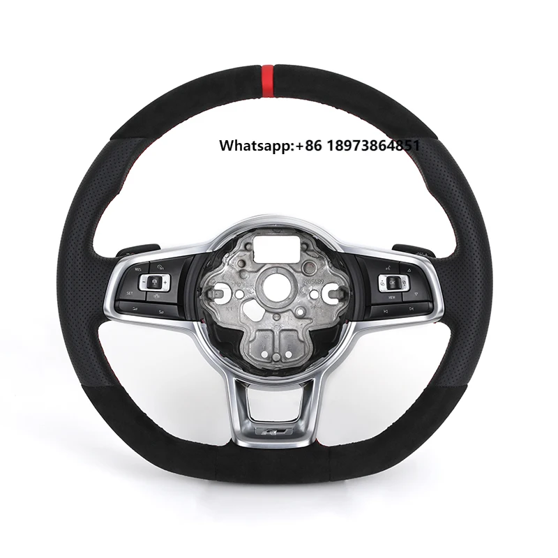 

Custom R Line Volante Leather Alcantara Steering Wheel for VW Polo Golf R MK7.5 MK6 MK7 MK8 Jetta Passat CC B6 B7 B8