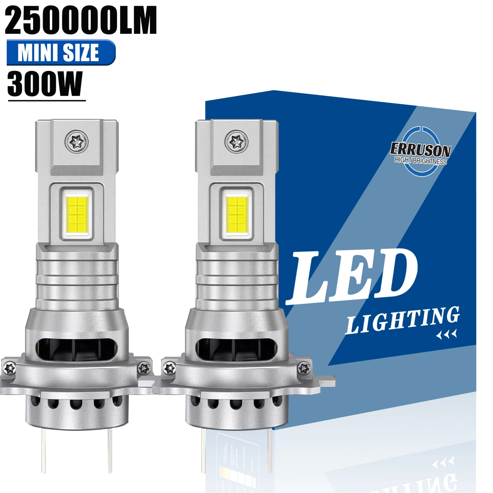 

Erruson 300W 250000LM H7 LED Canbus H1 H11 H8 H9 9005 HB3 9006 HB4 9012 Супер яркие автомобильные фары 6500K Белые мини-размеры фары