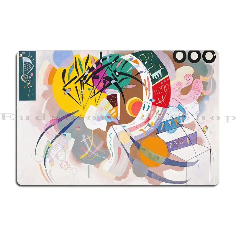 Kandinsky Dominant Curve Metal Plaque Poster PaintingWall Decor Designer Custom Cinema Tin Sign Poster