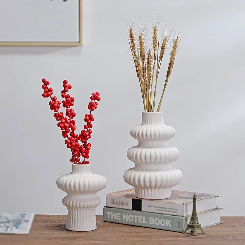 Frosted Granular Ceramic Vase Arrangement Decoration Irregular Potbelly Shaped Crafts