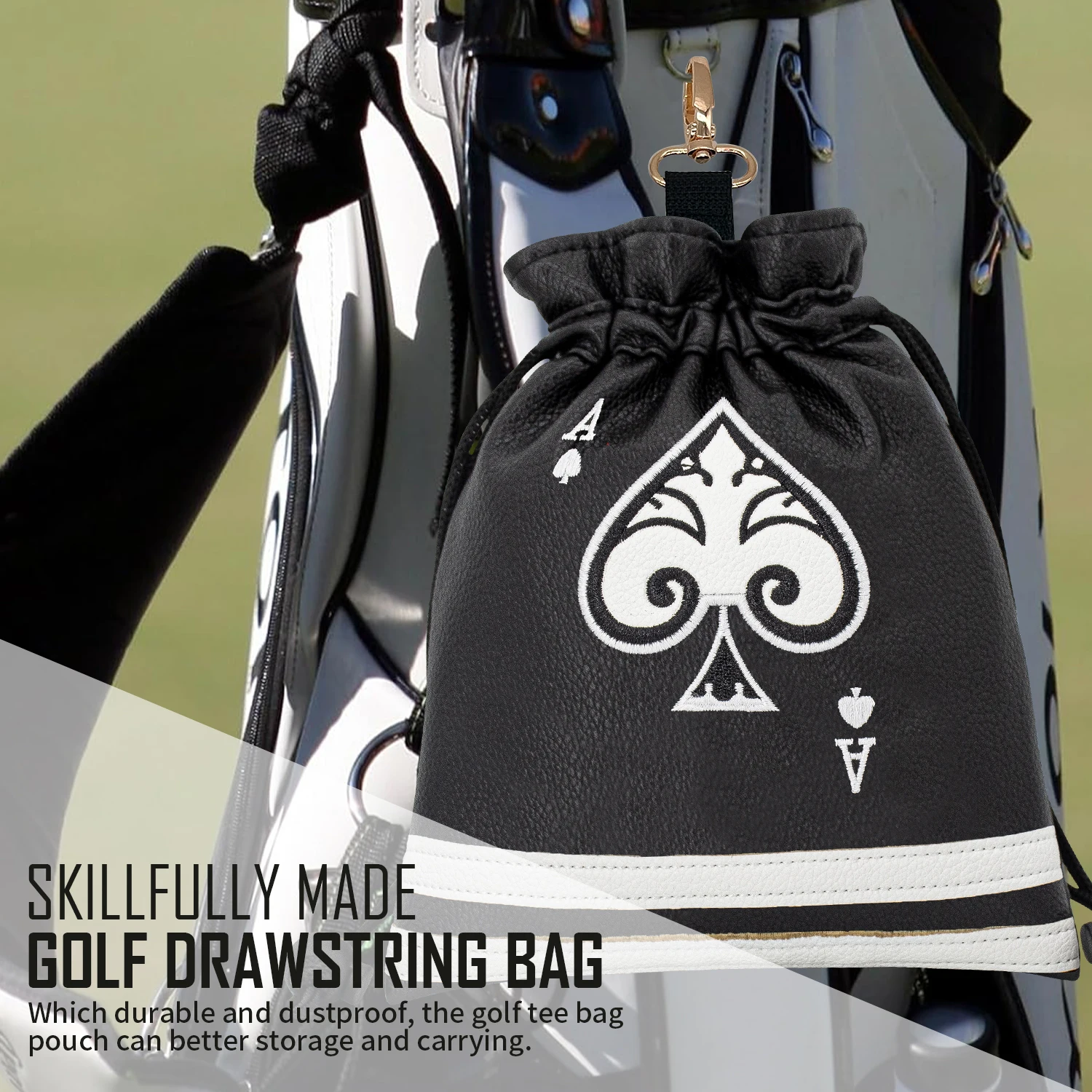 حقيبة جولف برباط بتصميم نمط مجرفة - سهلة الحمل، يمكن أن تستوعب الهواتف المحمولة وإكسسوارات الكرة، متينة #6