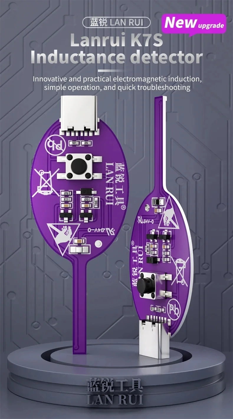 Lanrui K7S Fengming Rilevatore di Induttanza Tester Scheda Madre Bobina Tester Rivelatore Induttore Per Strumento di Riparazione Del Telefono