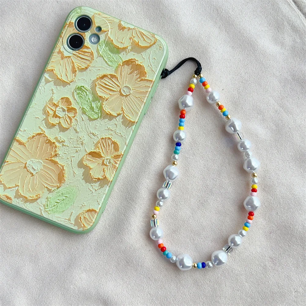 

KKBEAD New In Pearls Phone Charm Strap Colorful Beads Chain for Phone Case Y2K Style Summer Mobile Accessories