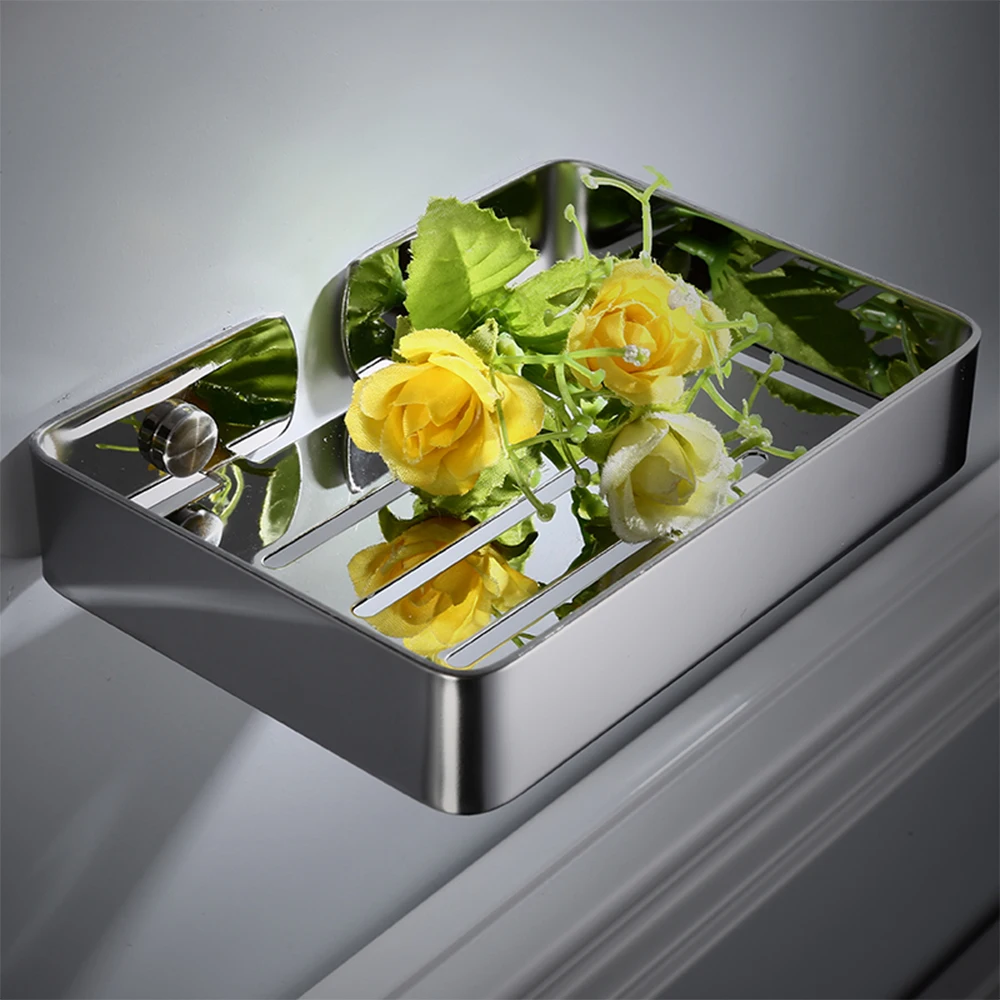 Keuken Spons Houder Rvs Mand Badkamer Plaat Doos Container Wall Mount Zeep Rack Opslag Shampoo Houder Zeepbakje