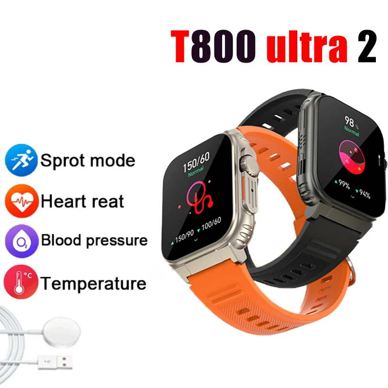 

Новые часы T800 U2 Смарт-часы 49 мм 2025 Мужчины Женщины Bluetooth BT Музыкальные игры Смарт-часы с беспроводной зарядкой