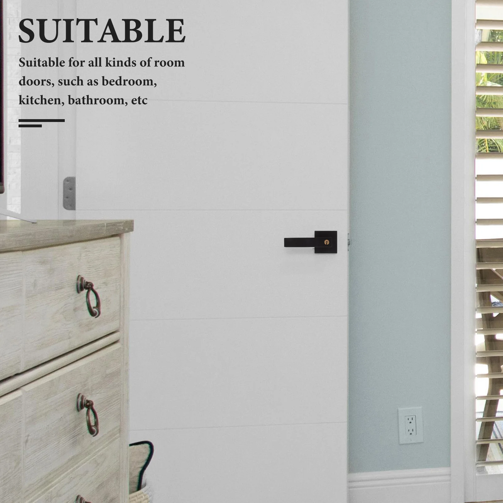 

Door Lock Handle Robust Universal Bedroom Kitchen Bathroom Interior Knobs Enhanced Security Aluminum Door Pulls