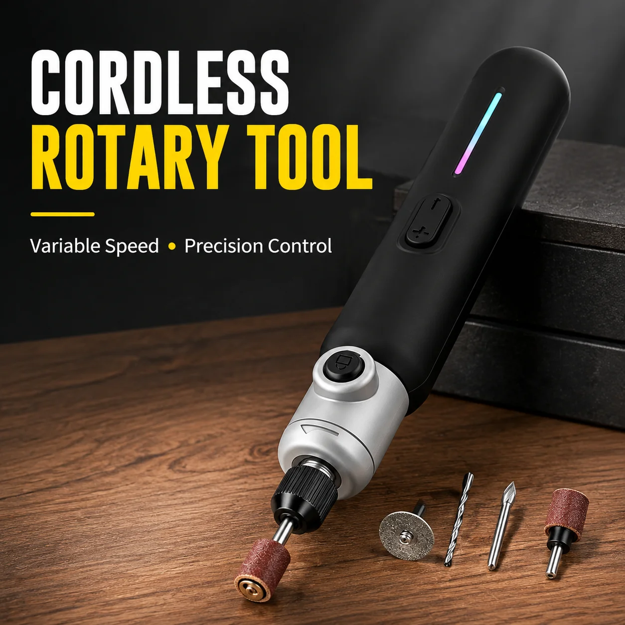 Cordless Rotary Tool, Variable Speed Mini Engraver for Sanding, Cutting, Drilling, Polishing & DIY Crafts