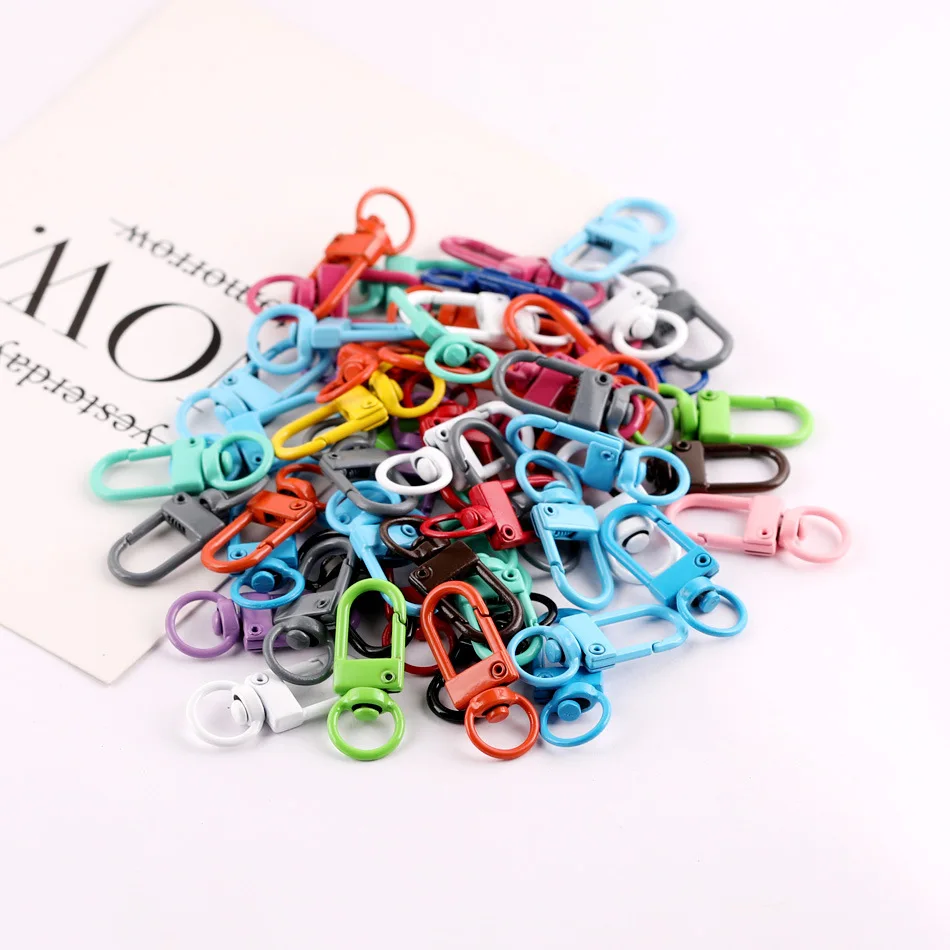 

30 шт. металлических брелоков-карабинов с цветной эмалью, U-образные дверные крючки, аксессуары для сумок DIY