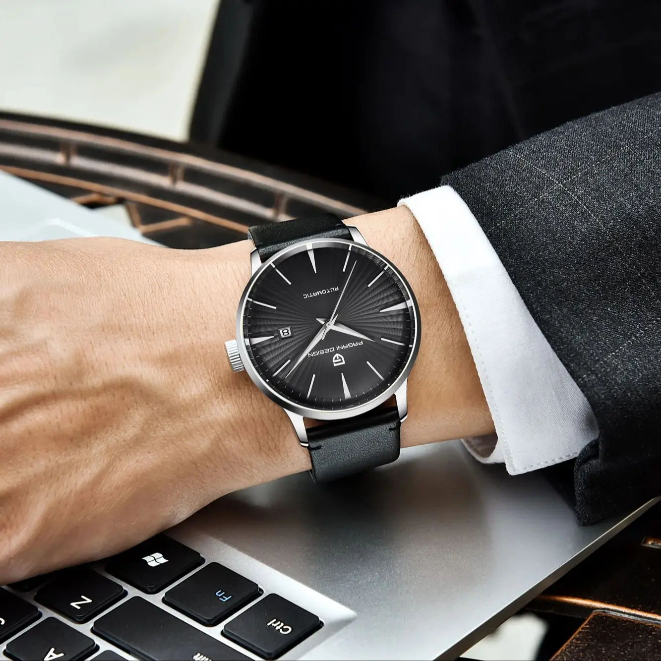 PAGANI DESIGN 2025 Nowy Męski Zegarek Automatyczny Mechaniczny Biznesowy Uniwersalny Styl Skórzany Pasek Szkło Hardlex Wodoodporny