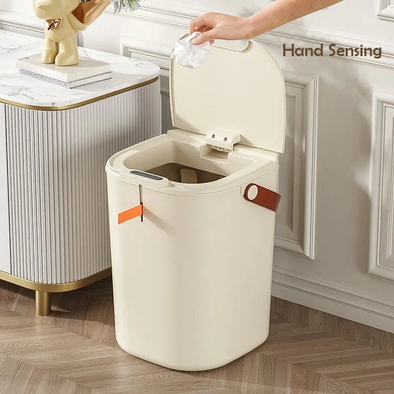 

16L 20L Smart Sensor Trash Can Large Capacity Induction Trash Bin Electric Wastebasket For Kitchen Bathroom Portable Drawstring