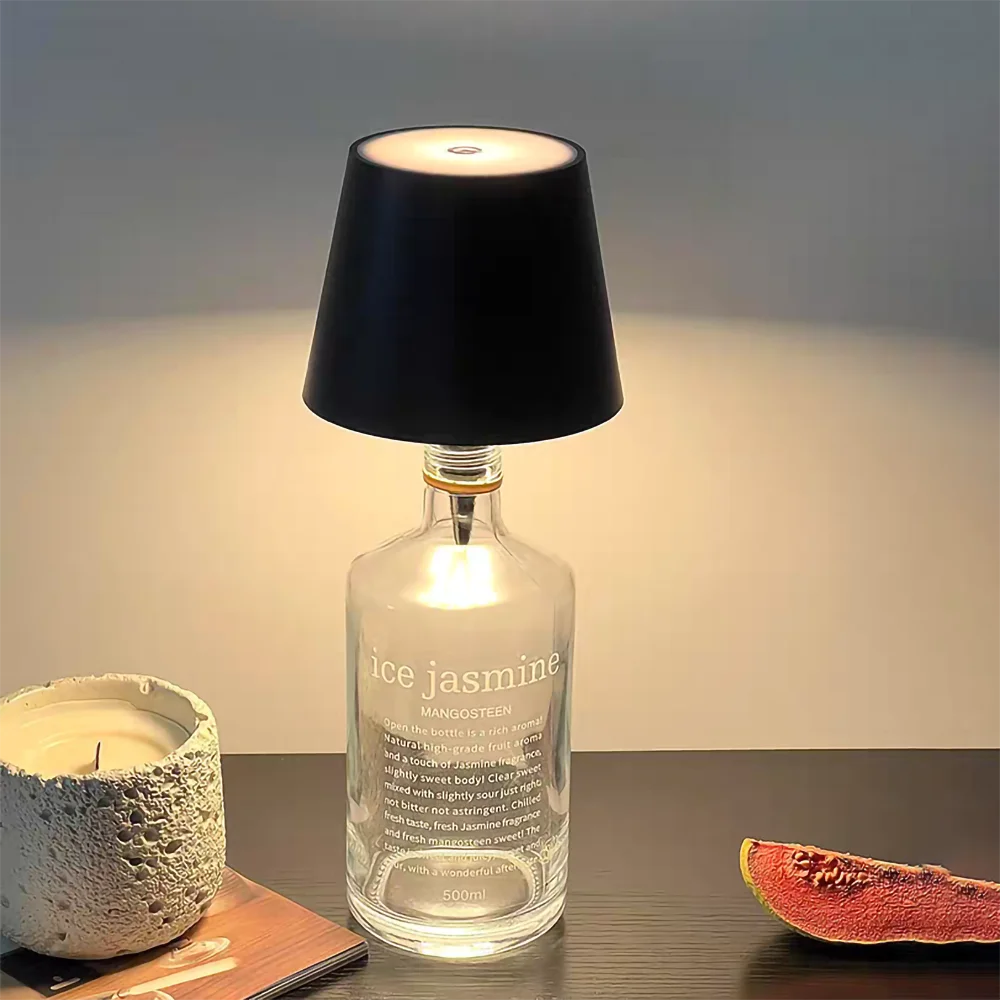 

Светодиодный светильник для бутылки вина с ромбом и регулируемой яркостью, перезаряжаемый через USB для бара, ресторана, кабинета, вечеринки, рабочего стола, бутылки вина, окружающее освещение