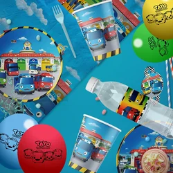 Suministros para fiestas temáticas de dibujos animados de Disney Tayo, el pequeño bus, vajilla, taza, plato, decoración para fiesta de cumpleaños de bebé, Baby Shower